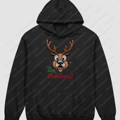 Christmas Reindeer Hoodie Oh Deer It's Christmas