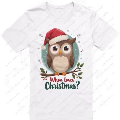 Whoo Loves Christmas? Owl T-Shirt